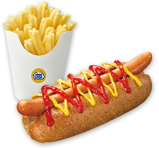 ホットドッグとXフライドポテトの画像