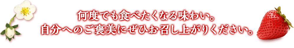 何度でも食べたくなる味わい。自分へのご褒美にぜひお召し上がりください。