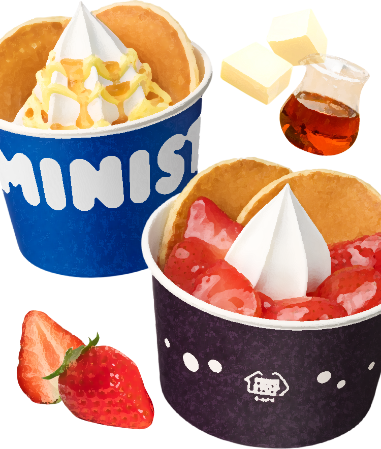 パンケーキソフトといちごパンケーキソフトの画像