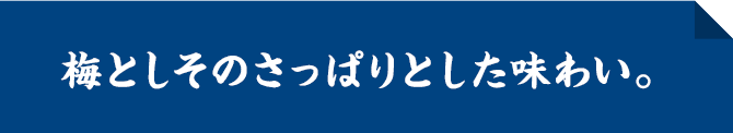 梅としそのさっぱりとした味わい。